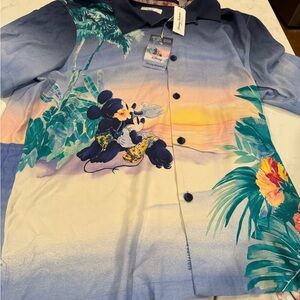 Tommy Bahama x Disney Sunset Beach Shirt with Mickey and Minnie (limited edition